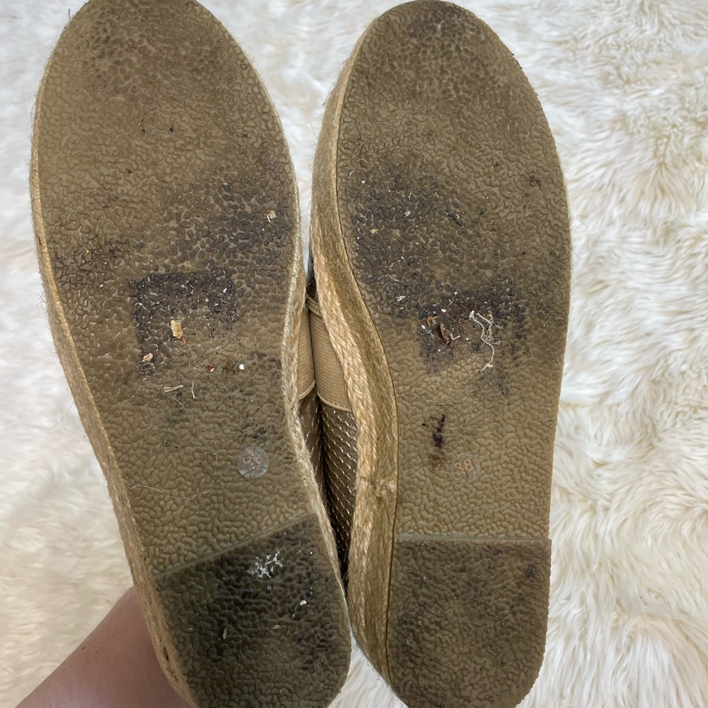 JUMP Silver Metallic Espadrille Flats 38 - Picture 5 of 6